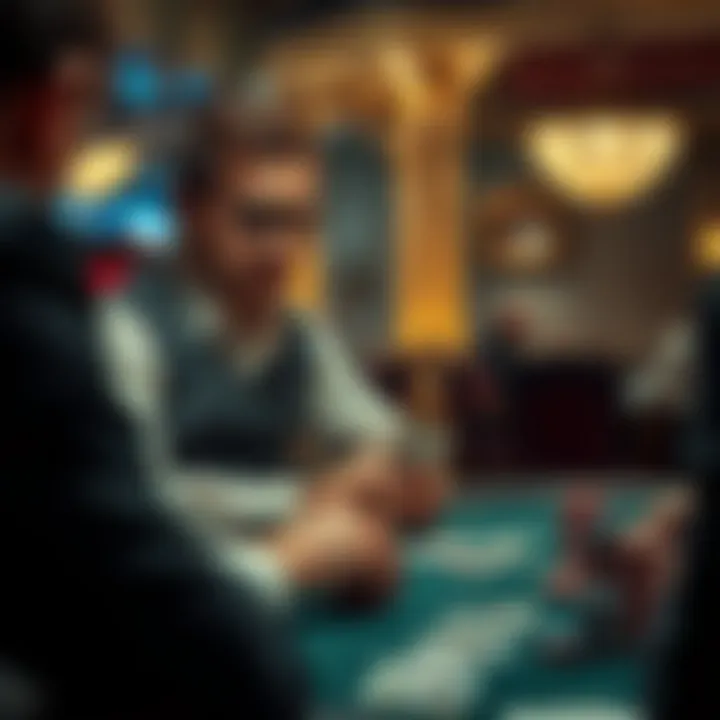 Mastering Strategies in Texas Golden Poker An expert poker player analyzing cards and strategies in a focused manner