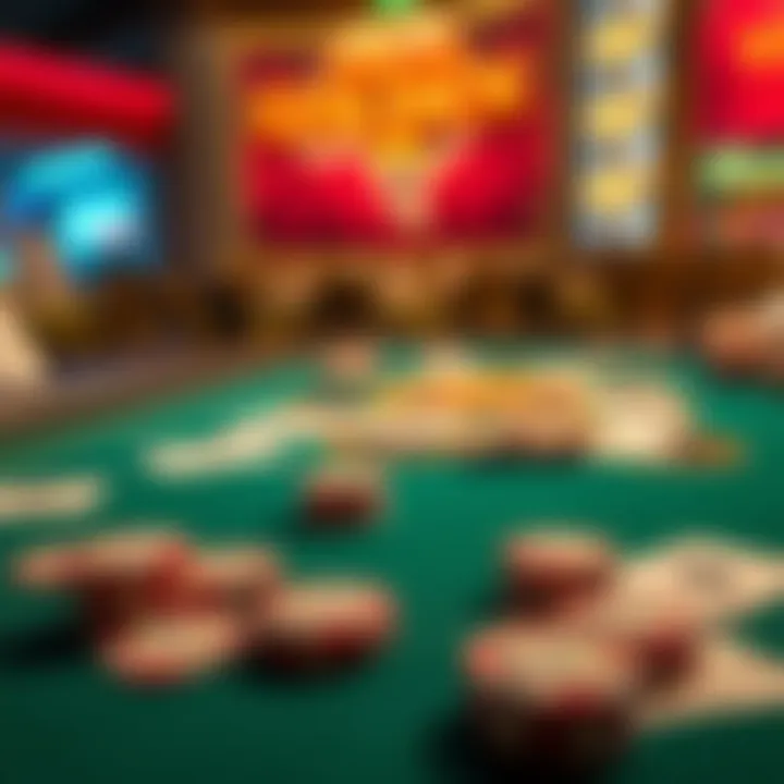 Ready for the Thrill: Texas Golden Poker Setup A vibrant poker table set for a game of Texas Golden Poker, with chips and cards