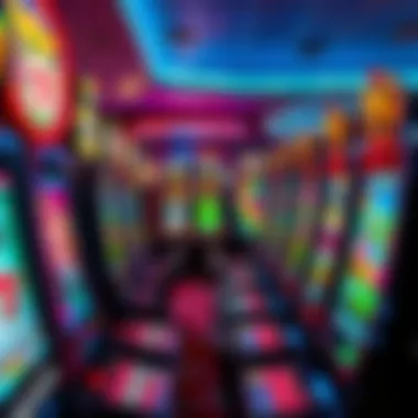 Diverse Slot Machine Area A colorful slot machine area in a casino, reflecting the diversity of gaming options.