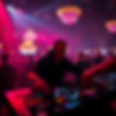 Electric DJ Performance DJ spinning tracks at MGM Grand club