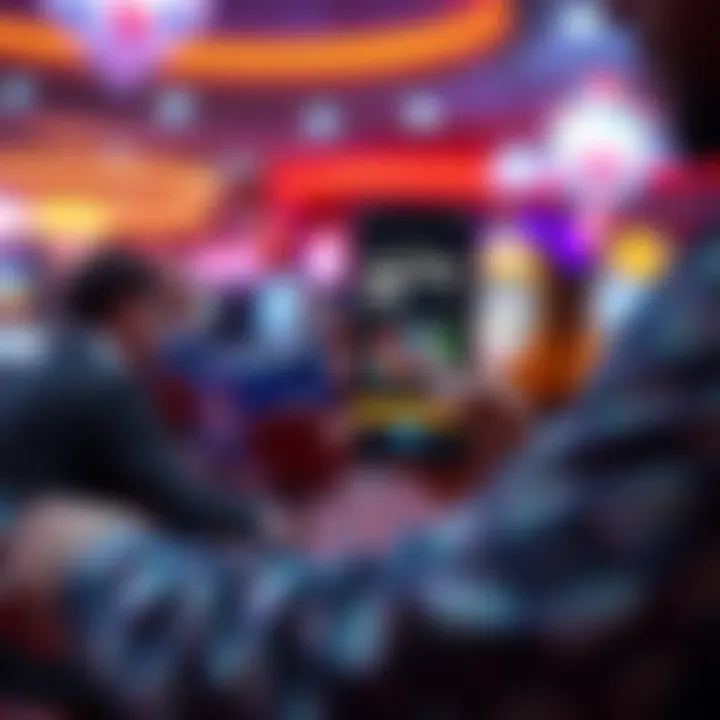 Engaging with the Lottery App Player engaging with a mobile lottery app