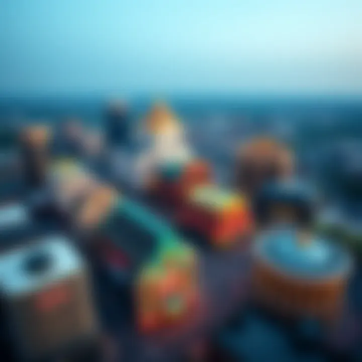 Aerial View of Indianapolis Casinos and Skyline An aerial shot showcasing multiple casinos alongside the Indianapolis skyline, highlighting their architectural beauty