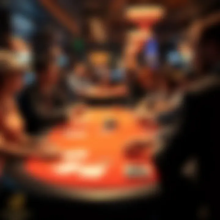Engaged Players at the Poker Table A close-up of a poker table with players engaged in the game