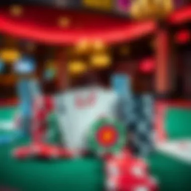 Elegantly Arranged Poker Chips and Cards A variety of poker chips and cards arranged elegantly