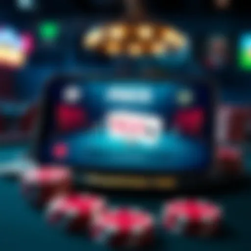 Visual representation of a simple poker app interface