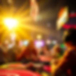 A vibrant scene from the World Series of Poker in Las Vegas, showcasing the excitement of the tournament.