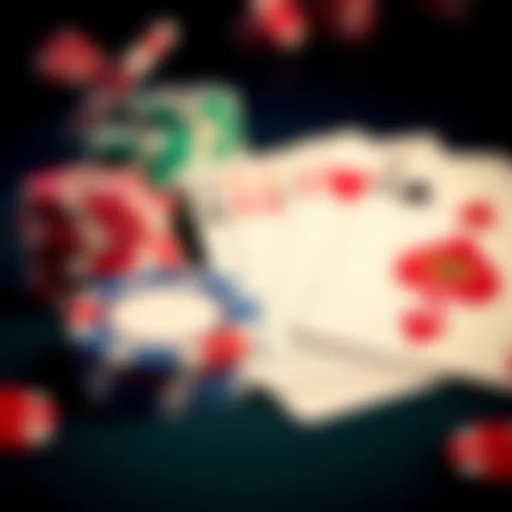 Close-up of the vibrant chips and cards used in the Trio game