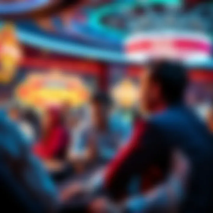 Dynamic gaming atmosphere showcasing players engaged in the Trio game