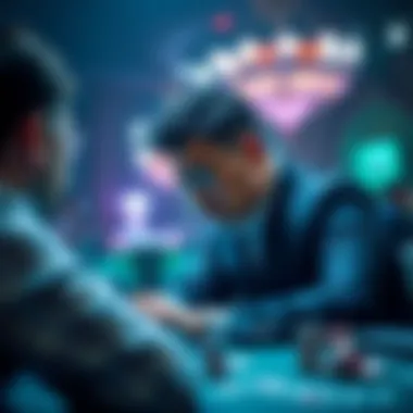 Strategic thinking illustrated by a player in deep concentration at the table