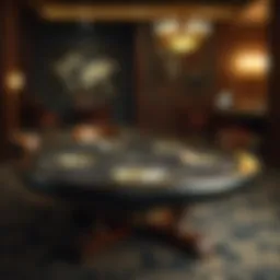 A detailed layout of a classic poker table showcasing its design and features.