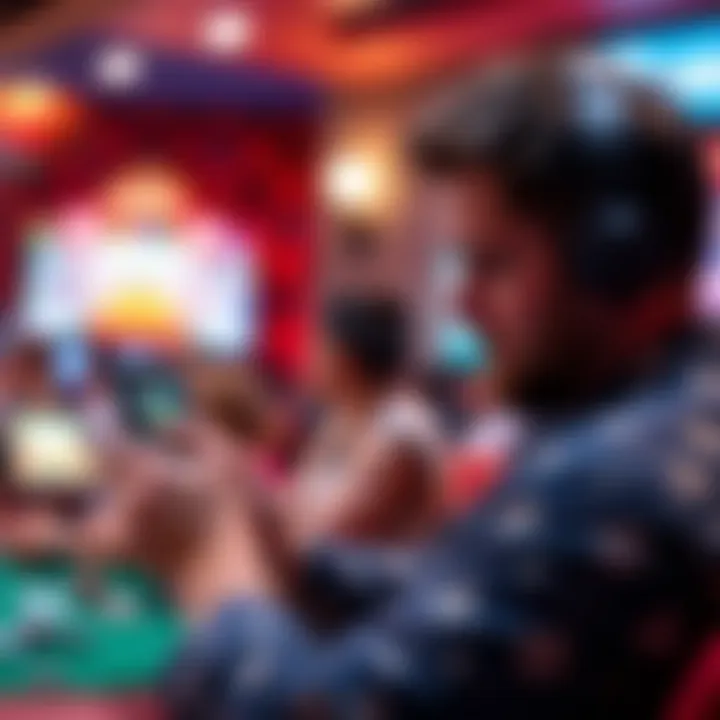 User Engaging with Game App User engaging with a game app on a smartphone