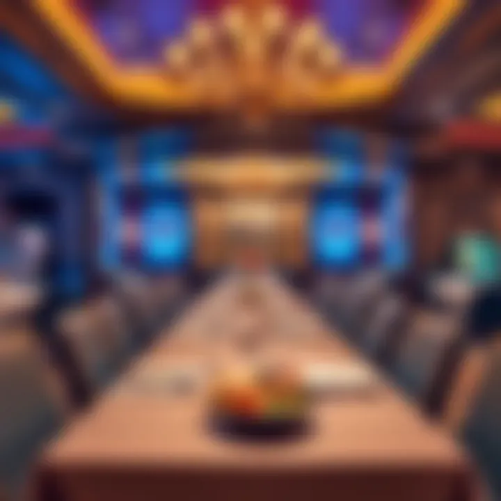 Gourmet dining area featuring exquisite cuisine and elegant decor