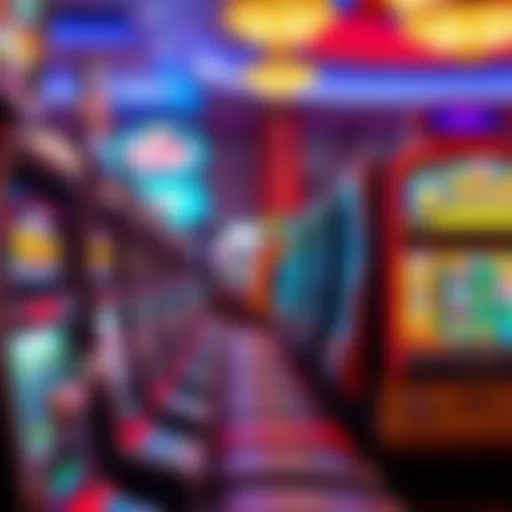 Vibrant gaming floor at Gun Lake Casino showcasing various slot machines