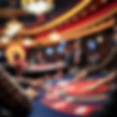 High-Stakes Poker Action A high-stakes poker table in action with intense focus