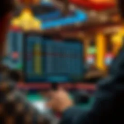 Analyzing betting odds on a digital screen