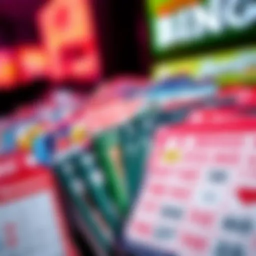 Showcasing Bingo Card Variety A vibrant display of various bingo cards showcasing variety