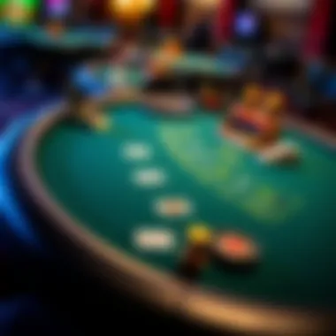 Blackjack Table Overview A detailed layout of a blackjack table showcasing game components.