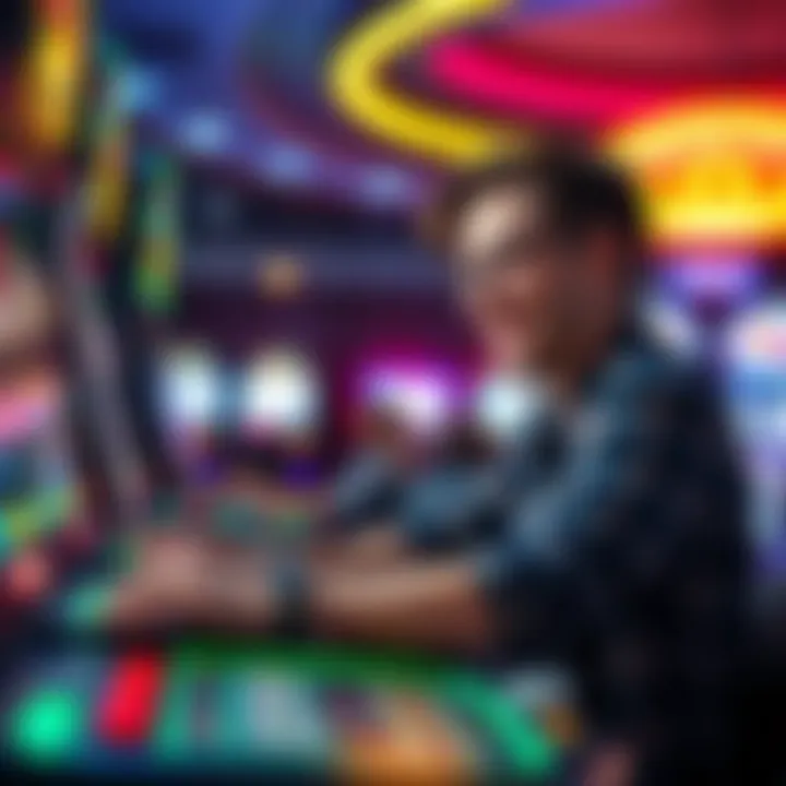 User Experience in Gaming A satisfied gamer engaging with a gaming machine