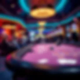 Blackjack table at Winstar Casino with vibrant atmosphere