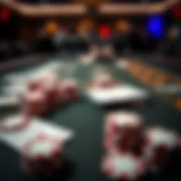 Texas Hold'em game setup with cards and chips