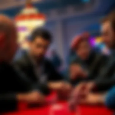 Strategic Poker Face Players engaged in a strategic poker face
