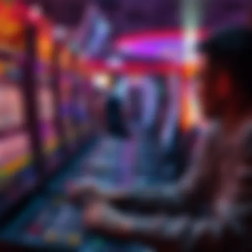 Tactical Approach to Online Slots Strategic player analyzing online slot machines