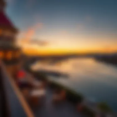 Scenic River View Scenic view of the Colorado River from the hotel's balcony during sunset.