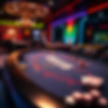 Vibrant Online Blackjack Experience An inviting online blackjack table with vibrant graphics