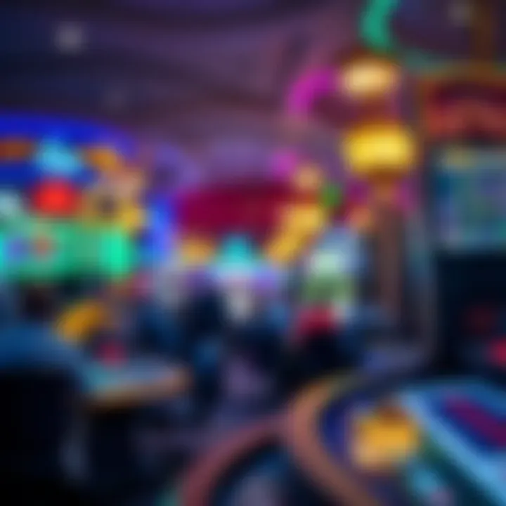 The Optimal Time: Casino Bustle A vibrant casino floor bustling with activity during peak hours