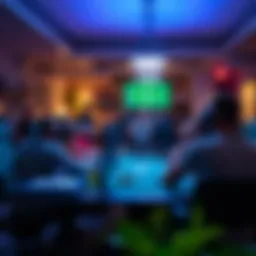 Exciting office environment during NCAA pool setup