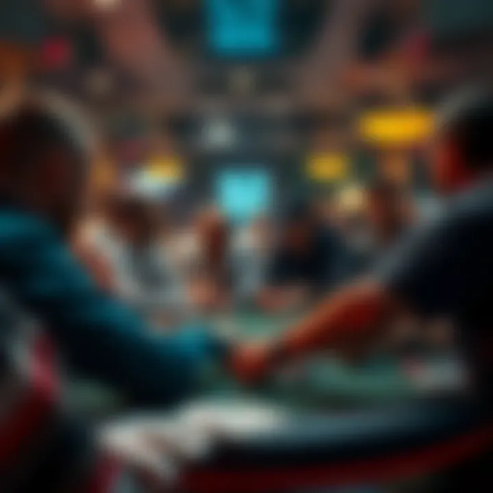 Group of players engaged in a dynamic poker game