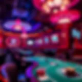 Interior view of a vibrant social poker club ambiance
