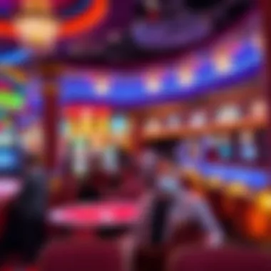 Engaging Customer Interactions in Pala Casino Lobby A vibrant atmosphere in the Pala Casino lobby with interactive customer engagement