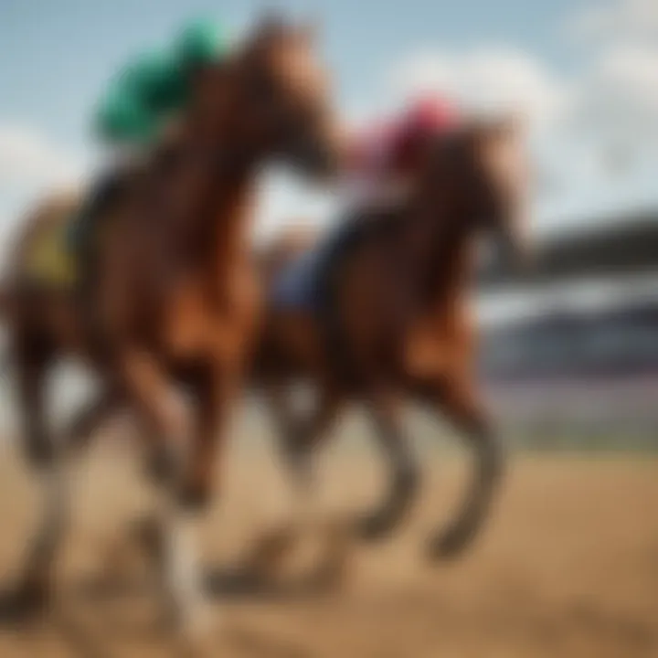 Detailed view of a jockey and horse on the track