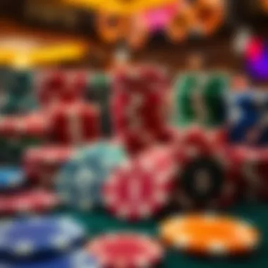 Variety of professional casino chips displayed