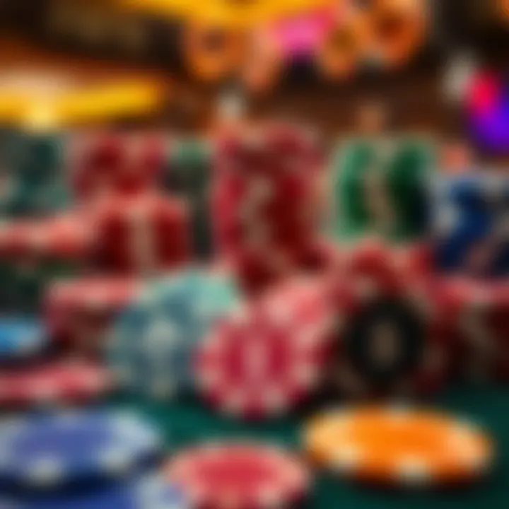 Variety of professional casino chips displayed