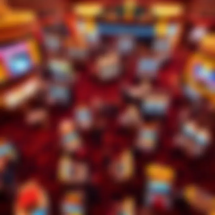 A Bird's Eye View of Casino Gaming Excitement Aerial view of the casino's gaming area packed with patrons