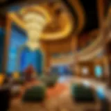 Luxurious hotel lobby of Resorts World Las Vegas