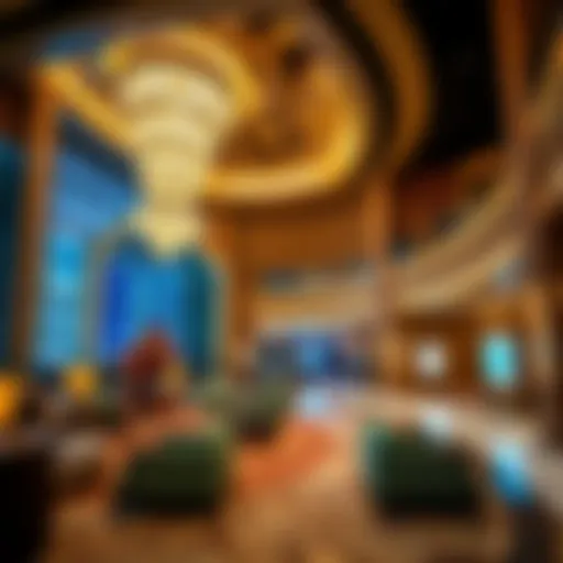 Luxurious hotel lobby of Resorts World Las Vegas