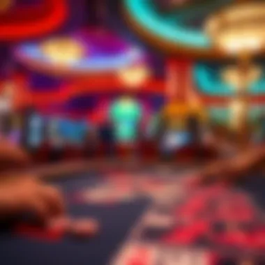Gaming table with vibrant atmosphere depicting various gaming options