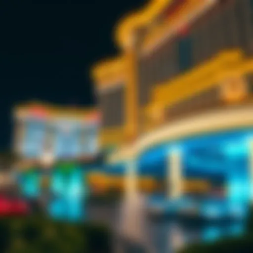 Luxurious Las Vegas resort exterior at night