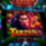 Visual representation of the Tarzan Grand Slot Machine App interface showcasing vibrant graphics