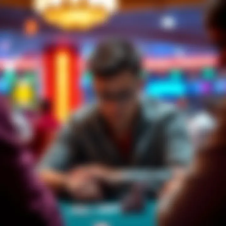 Focused player contemplating a decision