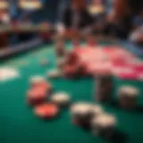 Strategic table layout with chips and cards