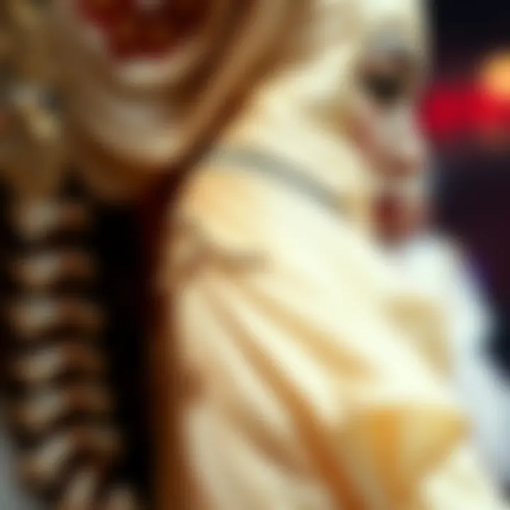 Intricate Costume Details Close-up of intricate details in the costumes worn during the Jubilee Show.