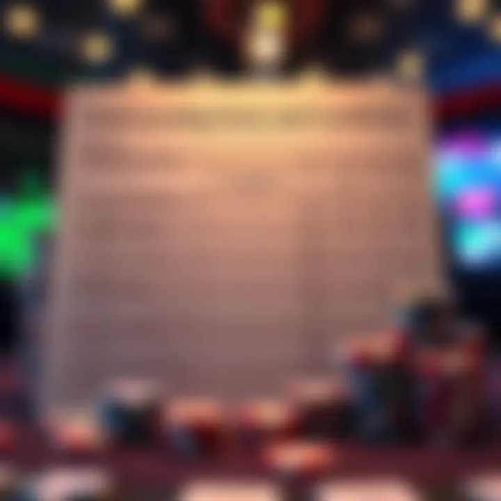 An insightful chart detailing terms and conditions associated with gambling bonuses