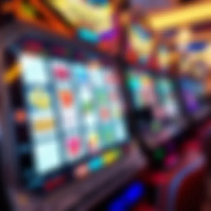 A close-up view of a modern slot machine showcasing its vibrant graphics and engaging interface.