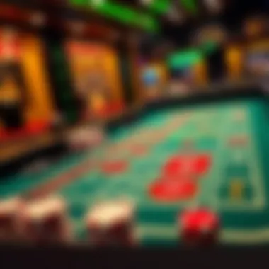 Craps Table with Betting Options Craps table showcasing various betting options