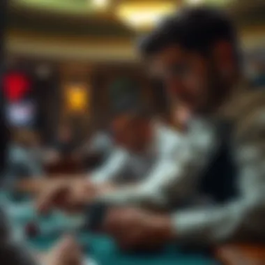 Player analyzing poker strategies