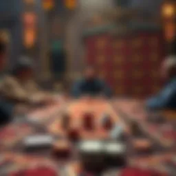 Traditional Indian Poker table setup